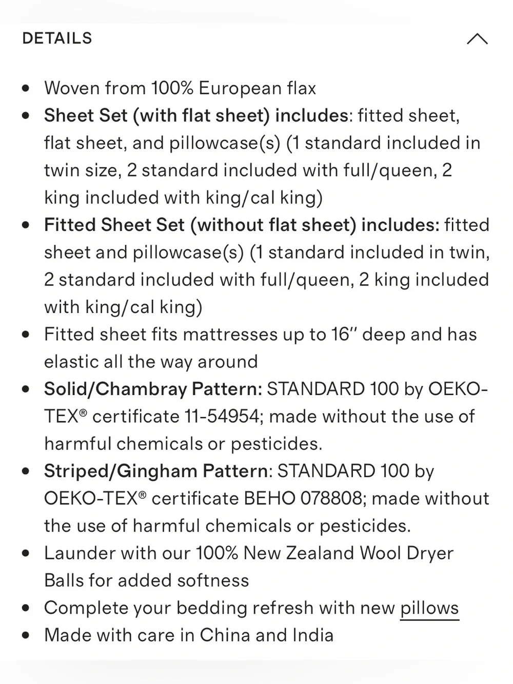 Quince European Linen 4 Piece Sheet Set, King (Toffee)